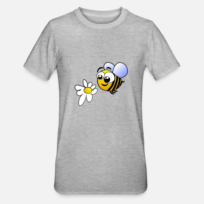 Biene - Unisex Polycotton T-Shirt - Grau meliert