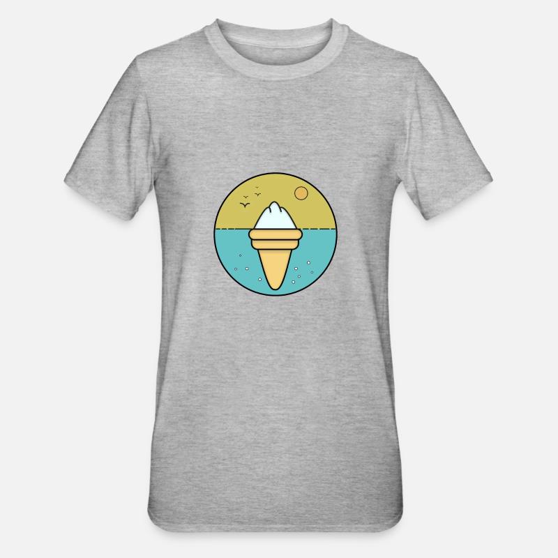 Eiscreme, Eiskrem - Unisex Polycotton T-Shirt - Grau meliert