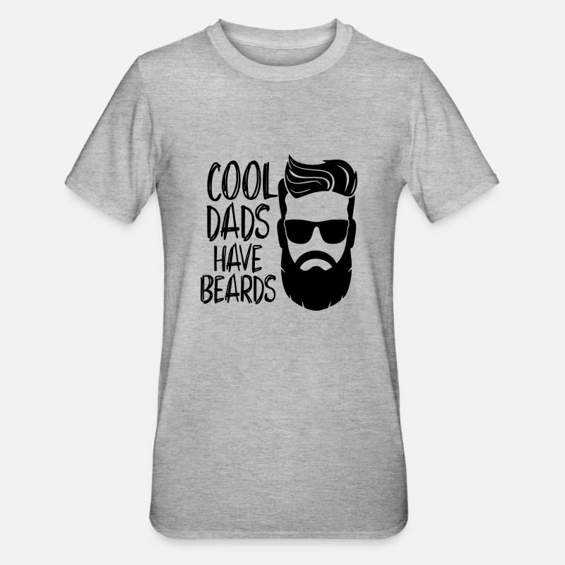 cool dads have beards - Unisex Polycotton T-Shirt - Grau meliert