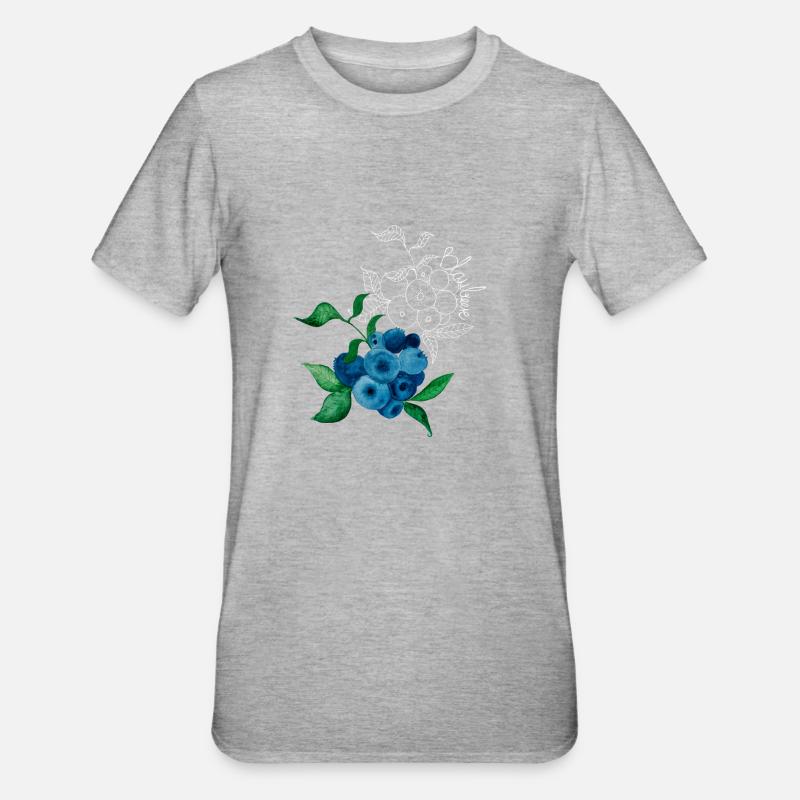 Blaubeere - Unisex Polycotton T-Shirt - Grau meliert