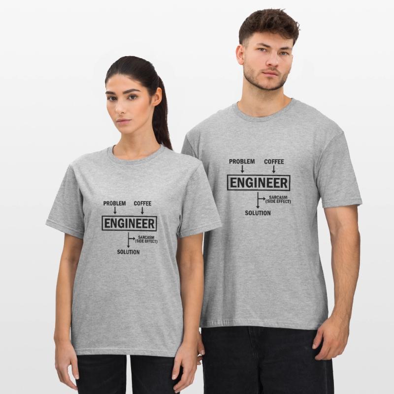 Problem Engineer Coffee Solution Sarcasm T-shirt polycoton Unisexe