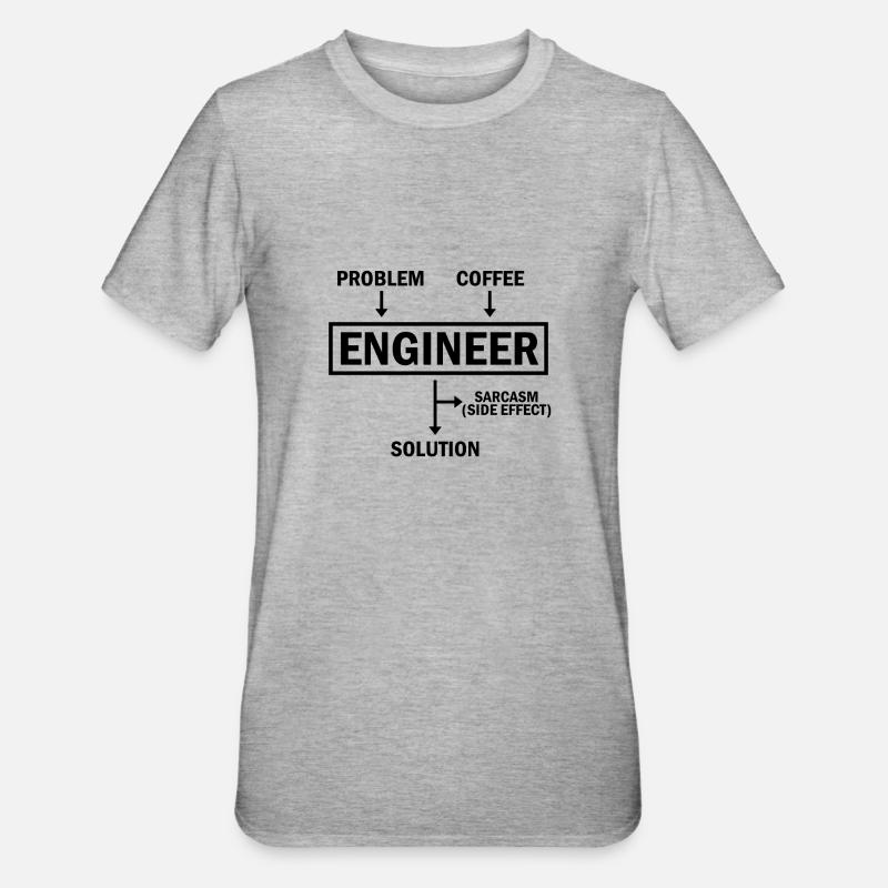 Problem Engineer Coffee Solution Sarcasm - Unisex Polycotton T-Shirt - heather grey