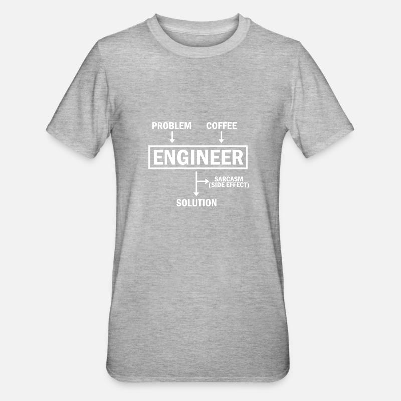 Problem Engineer Coffee Solution Sarcasm - Unisex Polycotton T-Shirt - Grau meliert