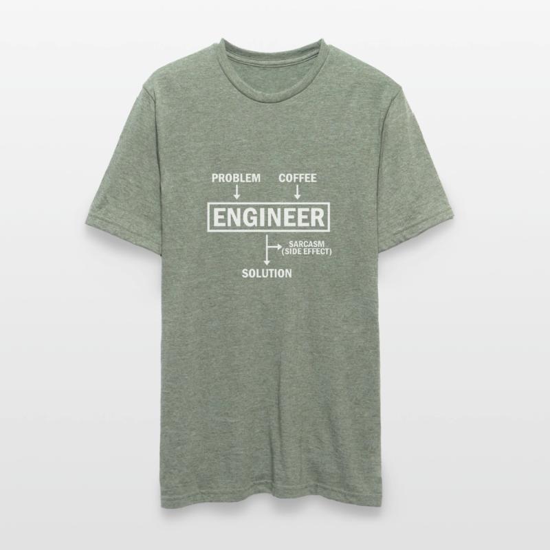 Problem Engineer Coffee Solution Sarcasm T-shirt polycoton Unisexe