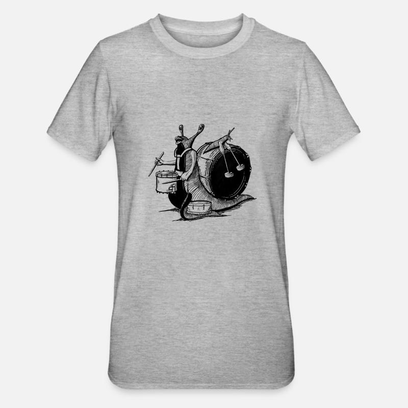Conception d’escargot à tambour - T-shirt polycoton Unisexe - gris chiné