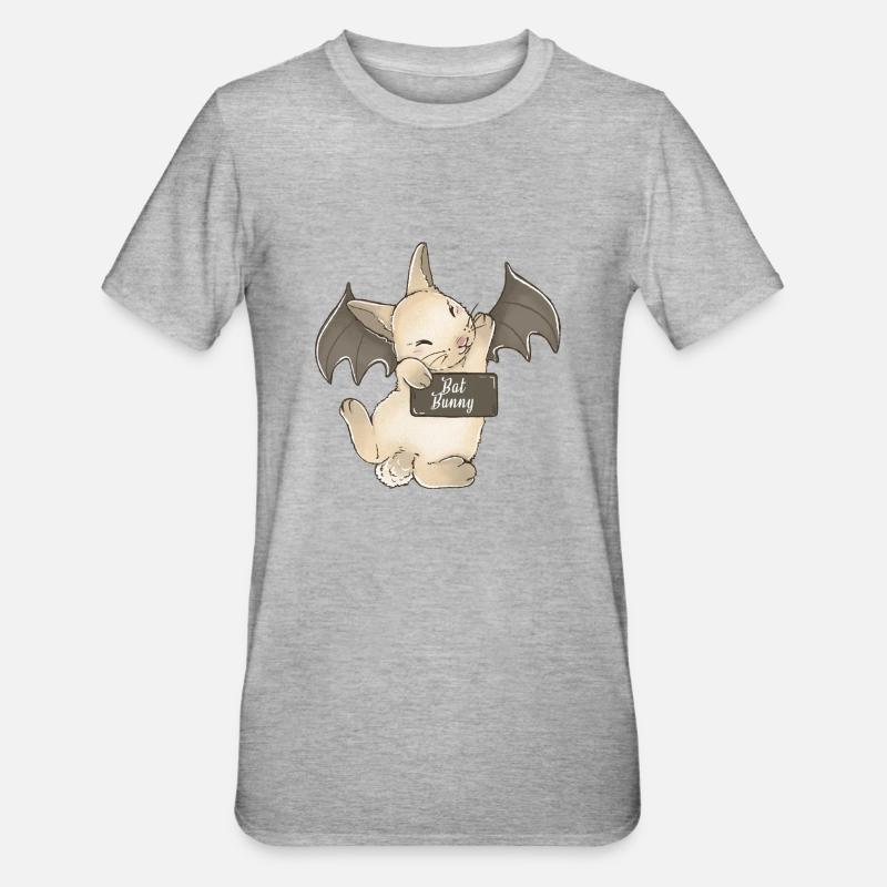 Rabbit Mignon de chauve-souris - T-shirt polycoton Unisexe - gris chiné