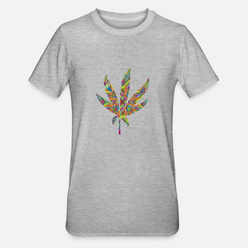Hanfblatt psychedelisch 2 - Unisex Polycotton T-Shirt - Grau meliert