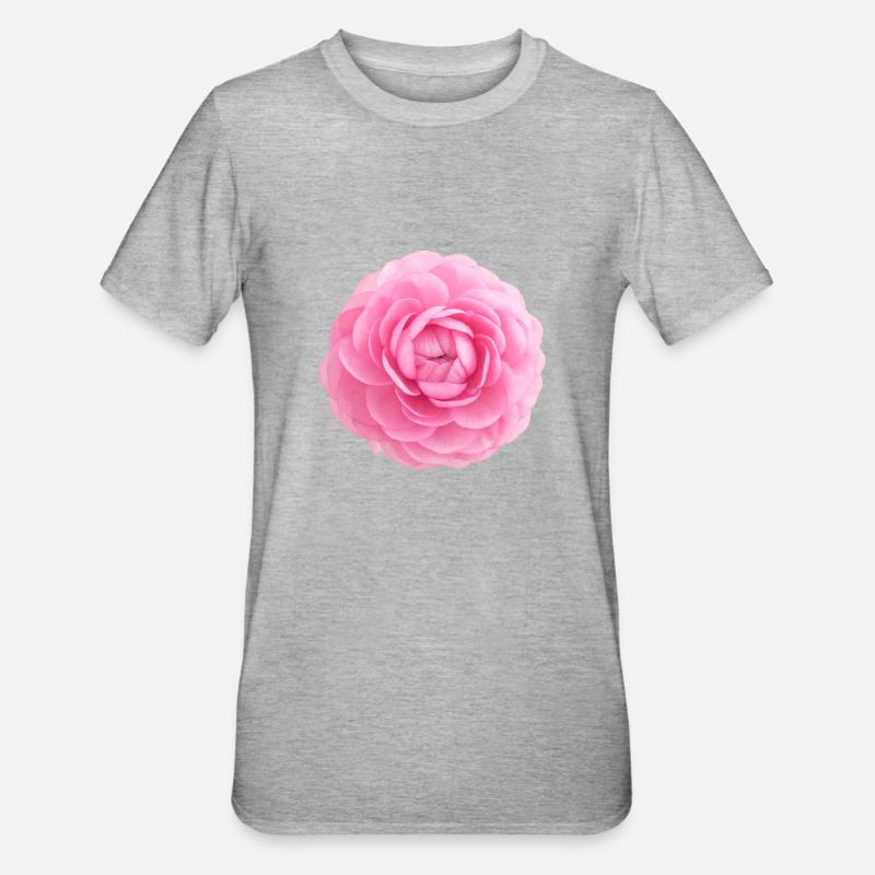 Floraison ranuncule - T-shirt polycoton Unisexe - gris chiné