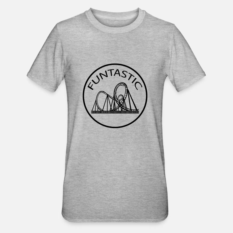 Rollercoaster Parc d’attractions - T-shirt polycoton Unisexe - gris chiné