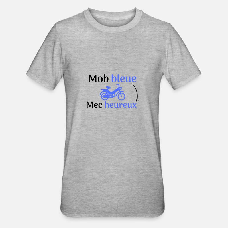 Mob bleu mec heureux - T-shirt polycoton Unisexe - gris chiné