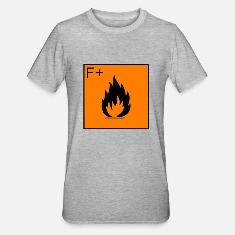 Extrem entzündlich, extrem entzündlich - Unisex Polycotton T-Shirt - Grau meliert