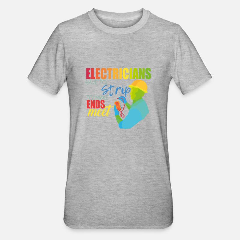 Elektriker - Unisex Polycotton T-Shirt - Grau meliert