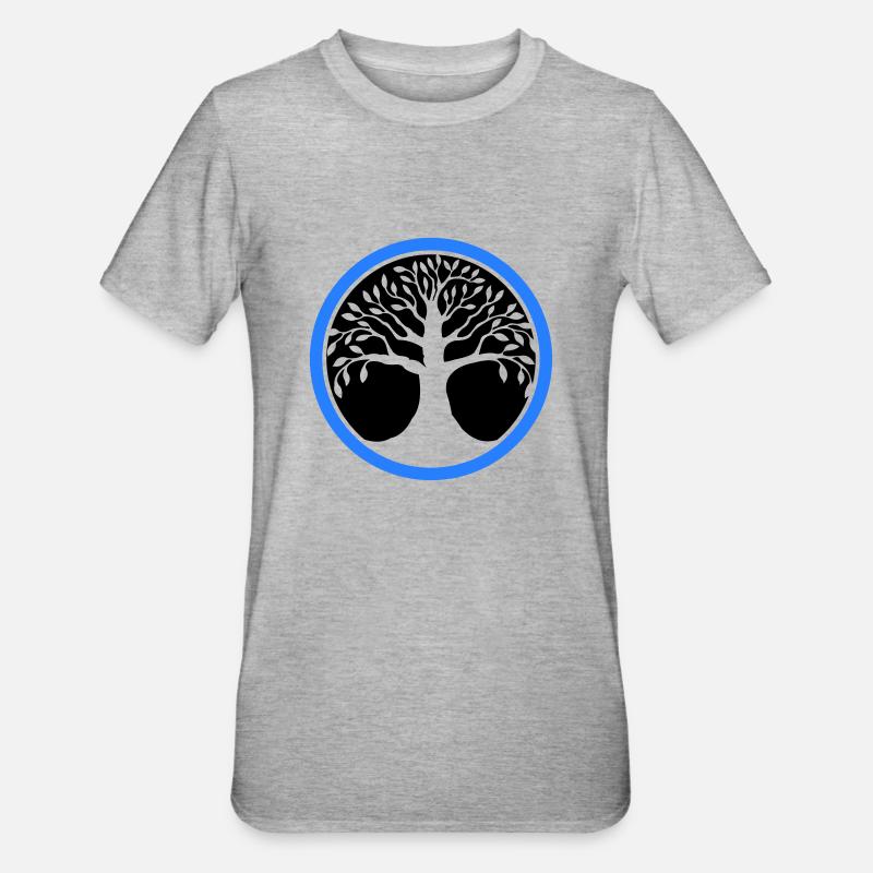 baum des lebens - Unisex Polycotton T-Shirt - Grau meliert