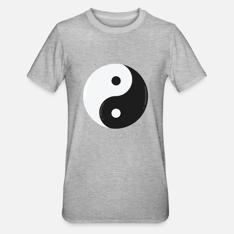 Yin et Yang - T-shirt polycoton Unisexe - gris chiné