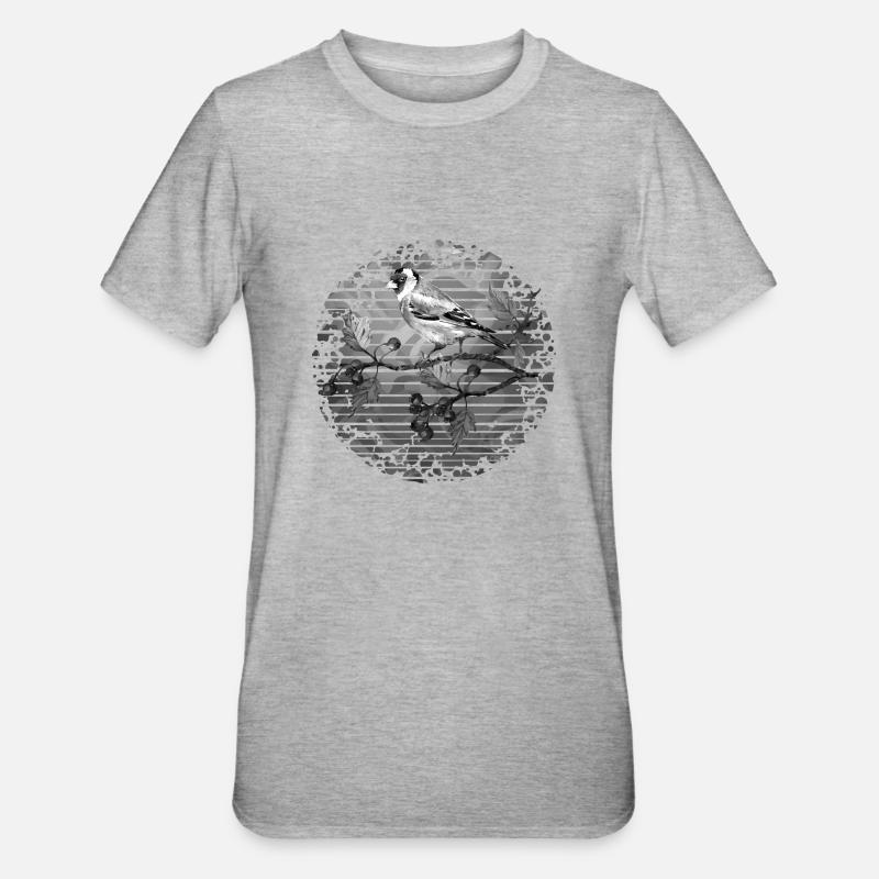 Vogel - Unisex Polycotton T-Shirt - Grau meliert