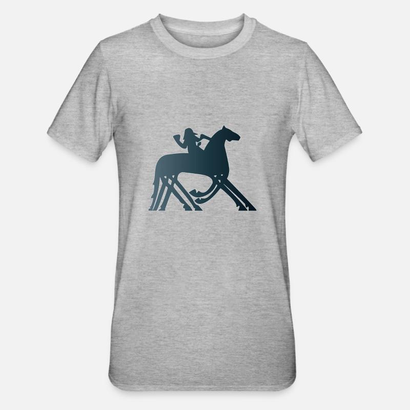 Odin & Sleipnir - T-shirt polycoton Unisexe - gris chiné