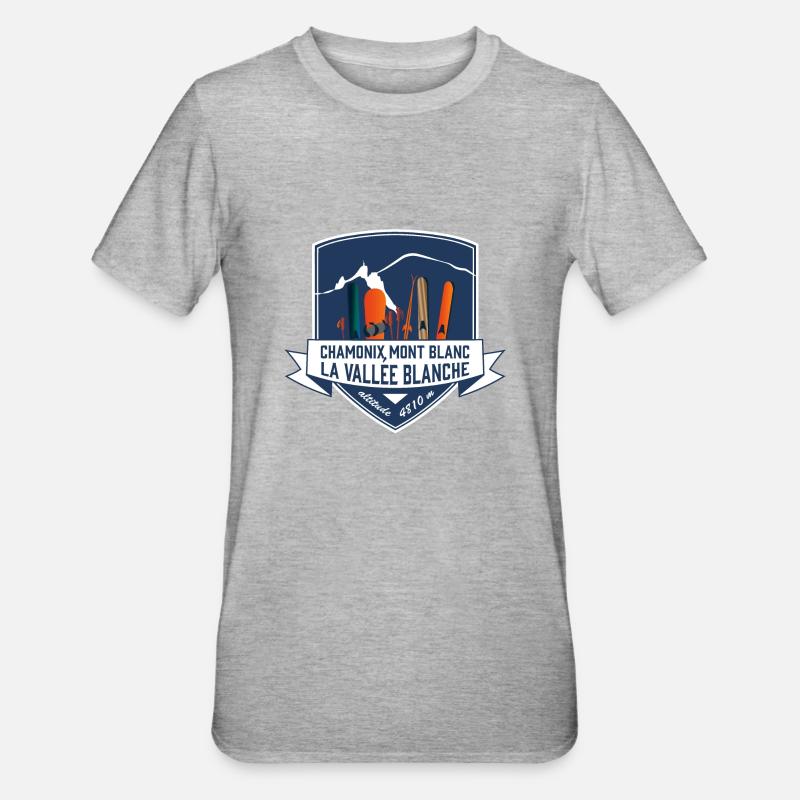 ecusson chamonix mont blanc leewarddesign - T-shirt polycoton Unisexe - gris chiné