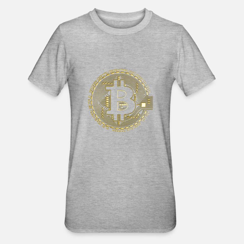 Bitcoin Or - T-shirt polycoton Unisexe - gris chiné