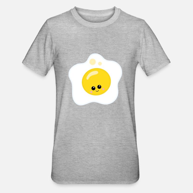 Fried egg - Unisex Polycotton T-Shirt - heather grey
