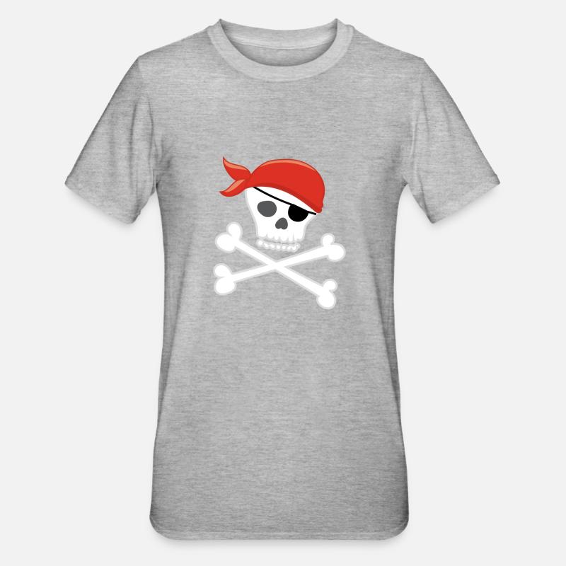 Tête de pirate - T-shirt polycoton Unisexe - gris chiné
