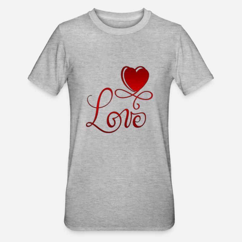 Saint-Valentin Saint-Valentin - T-shirt polycoton Unisexe - gris chiné