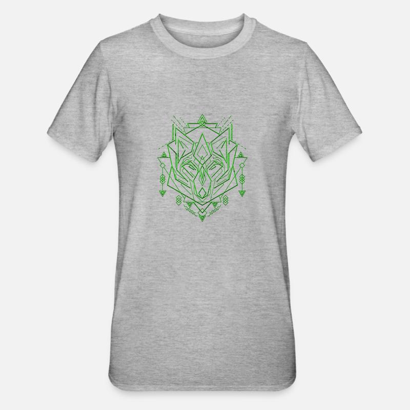Géométrie du loup - T-shirt polycoton Unisexe - gris chiné