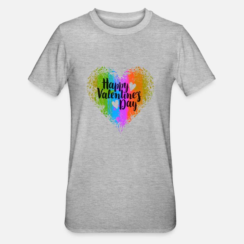 Saint-Valentin Saint-Valentin - T-shirt polycoton Unisexe - gris chiné
