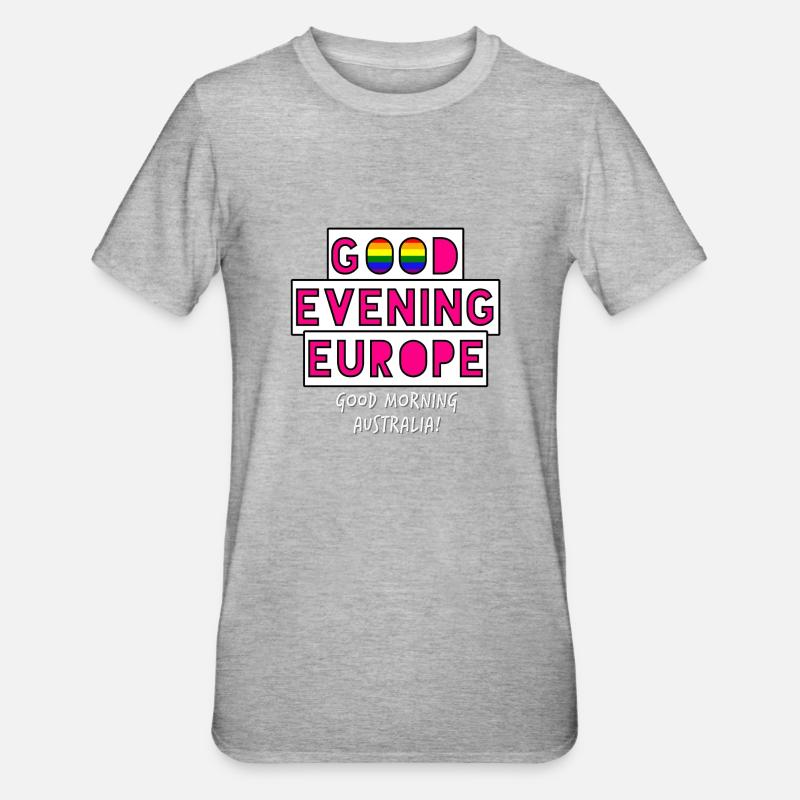 Buonasera Europa - Maglietta unisex, mix cotone e poliestere - grigio melange