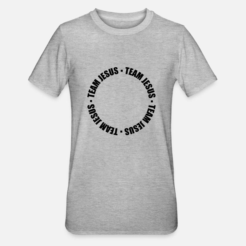 Texte de l’anneau Jésus - T-shirt polycoton Unisexe - gris chiné