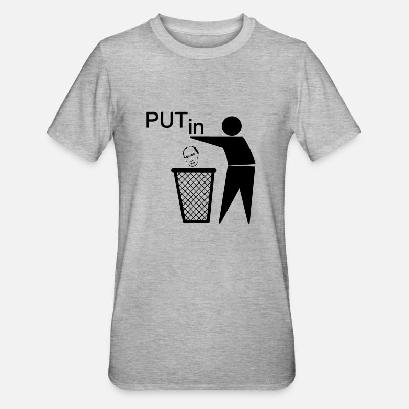 Mettez Poutine dans... - T-shirt polycoton Unisexe - gris chiné