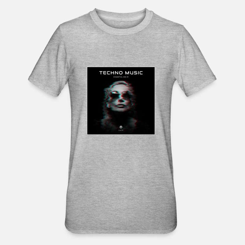 Glitch de musique techno - T-shirt polycoton Unisexe - gris chiné