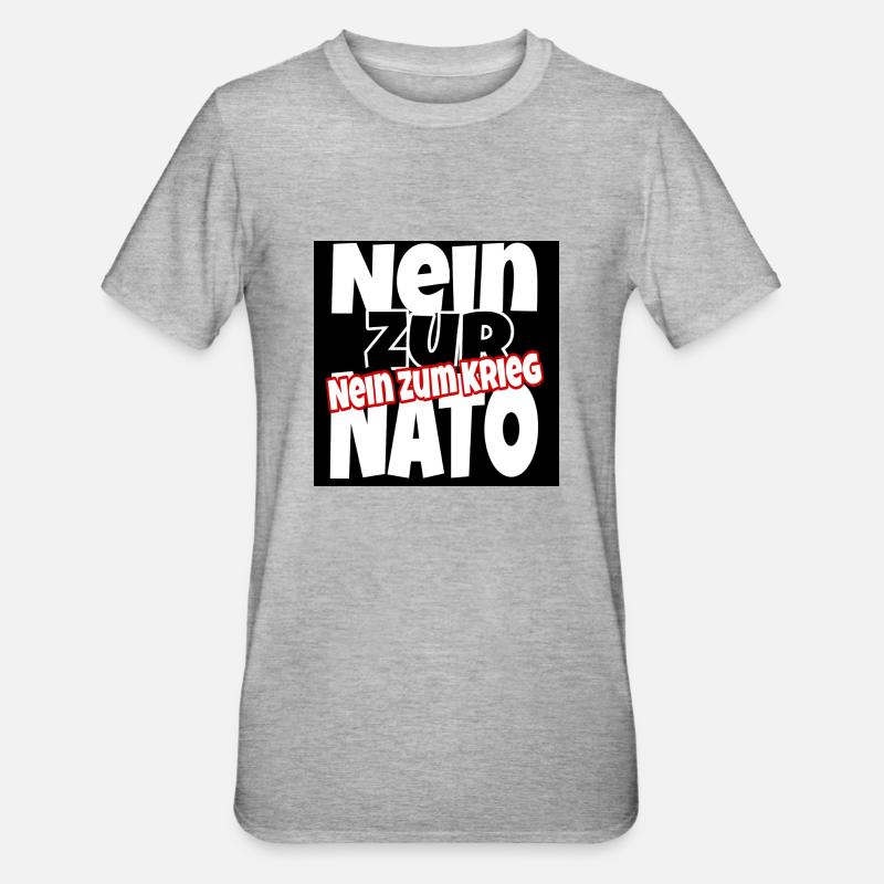 Frieden - Unisex Polycotton T-Shirt - Grau meliert
