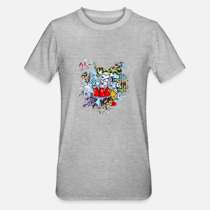 Graffitti - T-shirt polycoton Unisexe - gris chiné