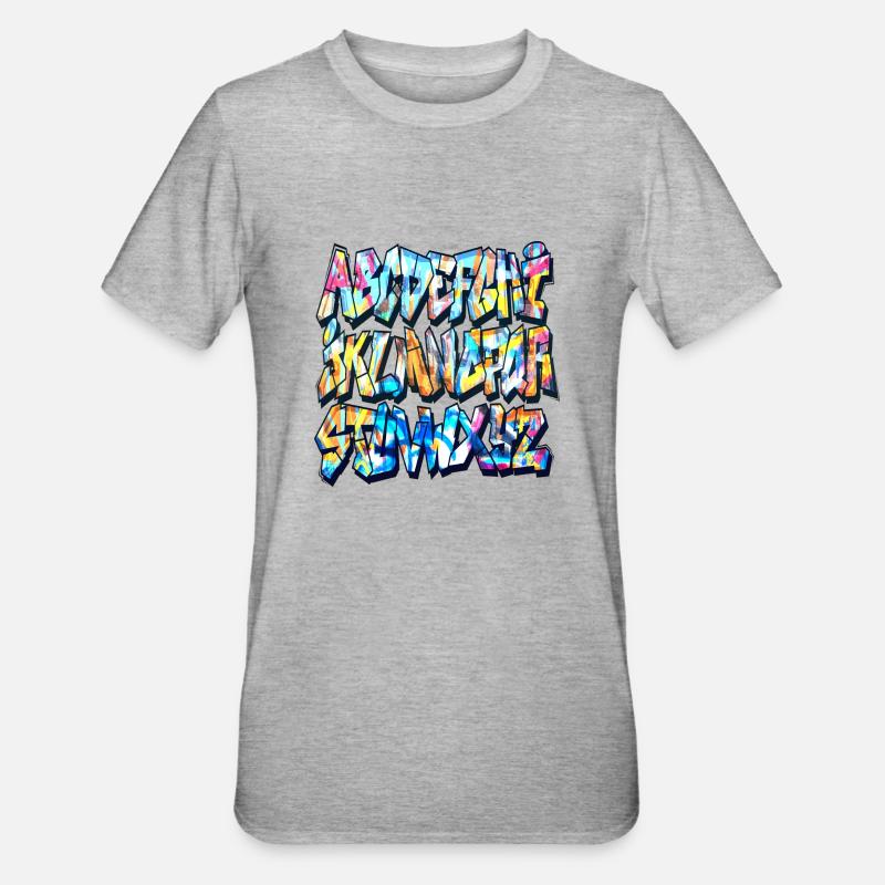 Graffiti alphabet - Unisex Polycotton T-Shirt - heather grey