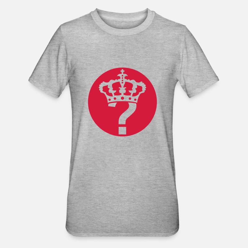 Couronne d’icône de point d’interrogation - T-shirt polycoton Unisexe - gris chiné