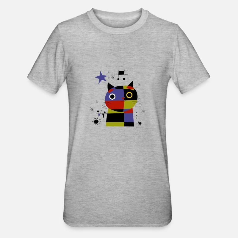 Chat - T-shirt polycoton Unisexe - gris chiné