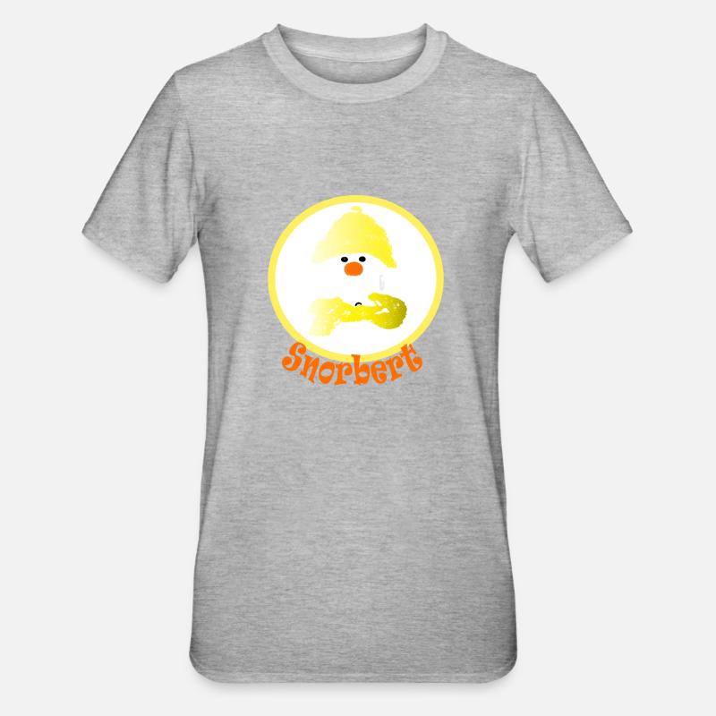 Snorbert der Schneemann - Unisex Polycotton T-Shirt - Grau meliert