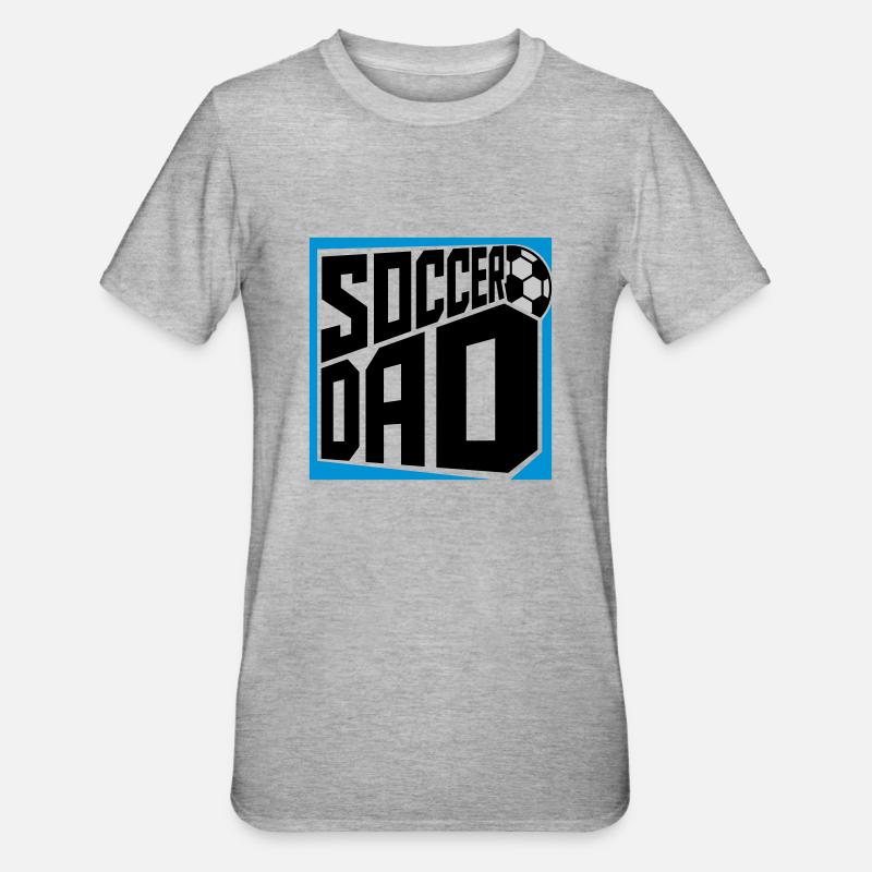 Logo Design Soccer Papa - T-shirt polycoton Unisexe - gris chiné