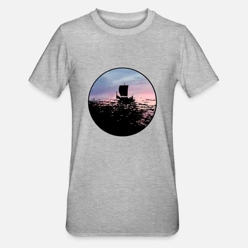 Drachenboot - Unisex Polycotton T-Shirt - Grau meliert