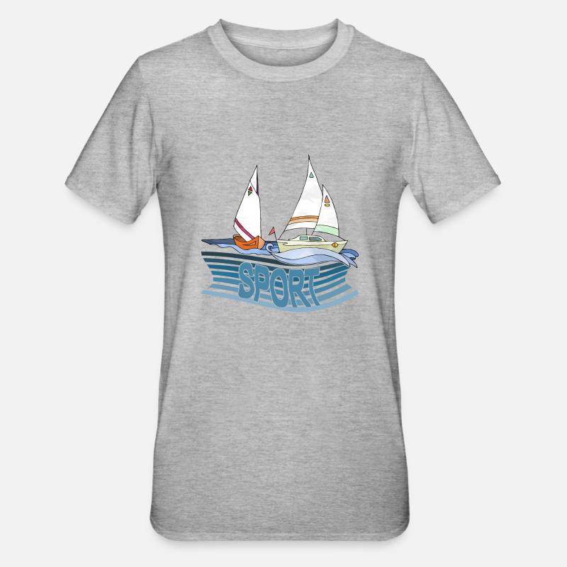 Segelboote - Unisex Polycotton T-Shirt - Grau meliert