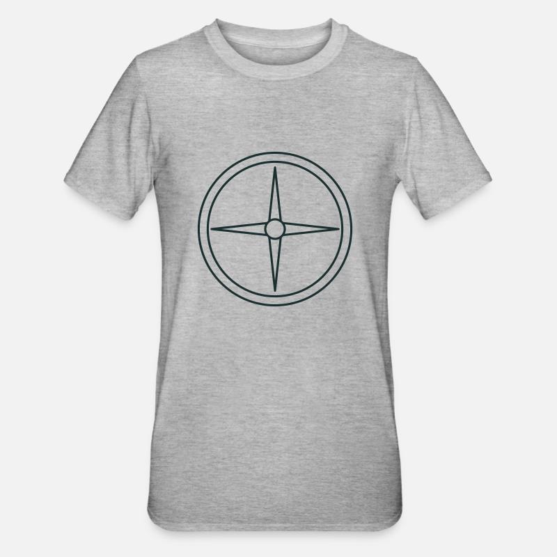 Compass rose with points - Unisex Polycotton T-Shirt - heather grey