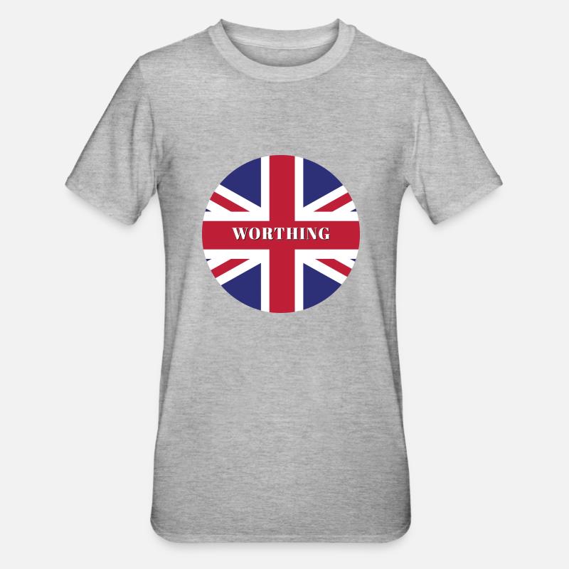 Worthing Angleterre - T-shirt polycoton Unisexe - gris chiné