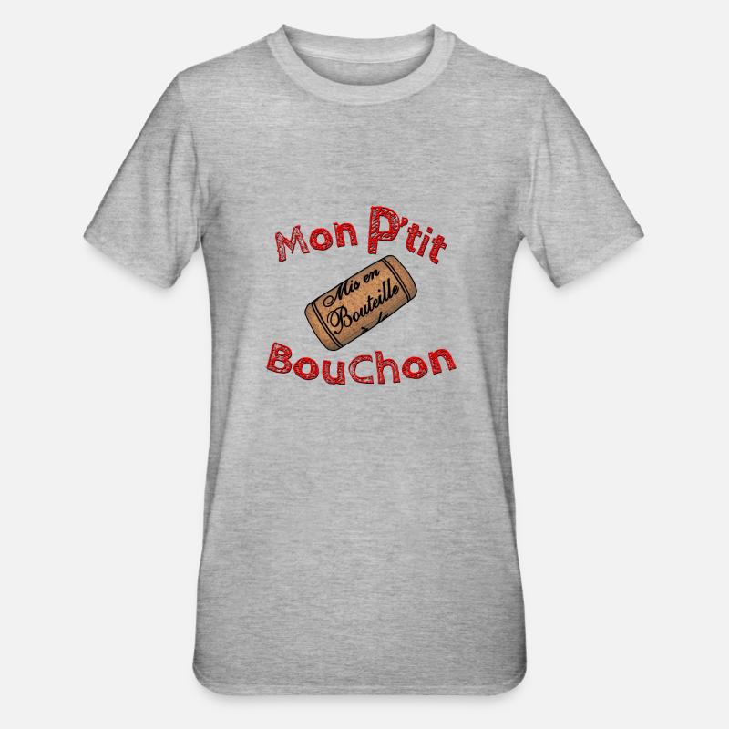 Mon ptit bouchon - T-shirt polycoton Unisexe - gris chiné