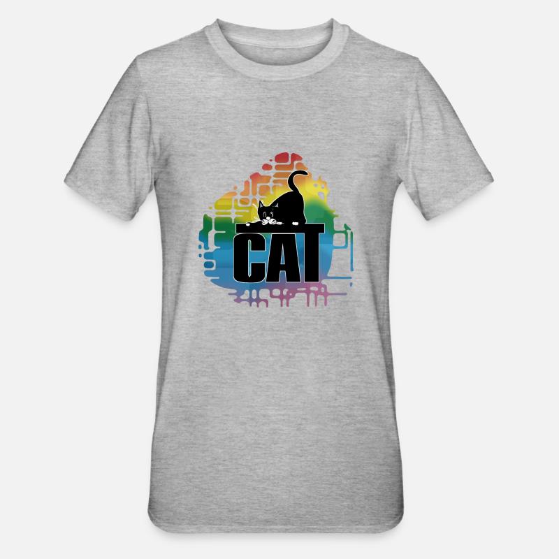 Chat - T-shirt polycoton Unisexe - gris chiné