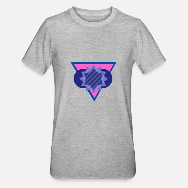 trianglecirclestar - Unisex Polycotton T-Shirt - Grau meliert