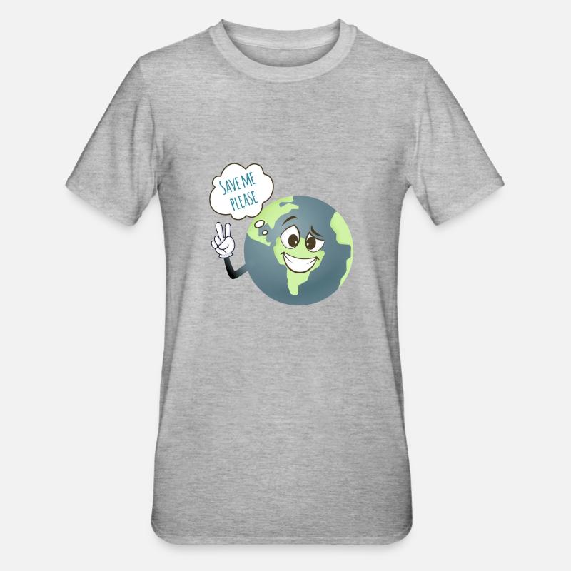 Please save me. We have only one earth. - Unisex Polycotton T-Shirt - heather grey