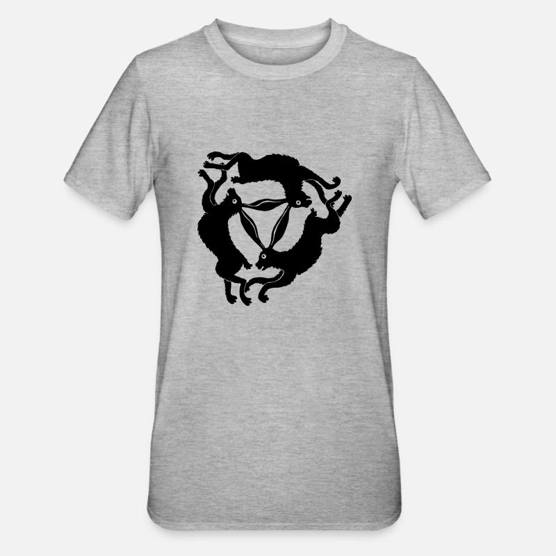 Trois lapins - T-shirt polycoton Unisexe - gris chiné