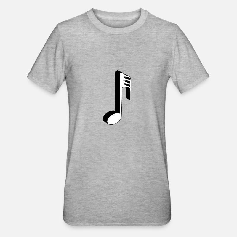 Note de musique 3D - T-shirt polycoton Unisexe - gris chiné