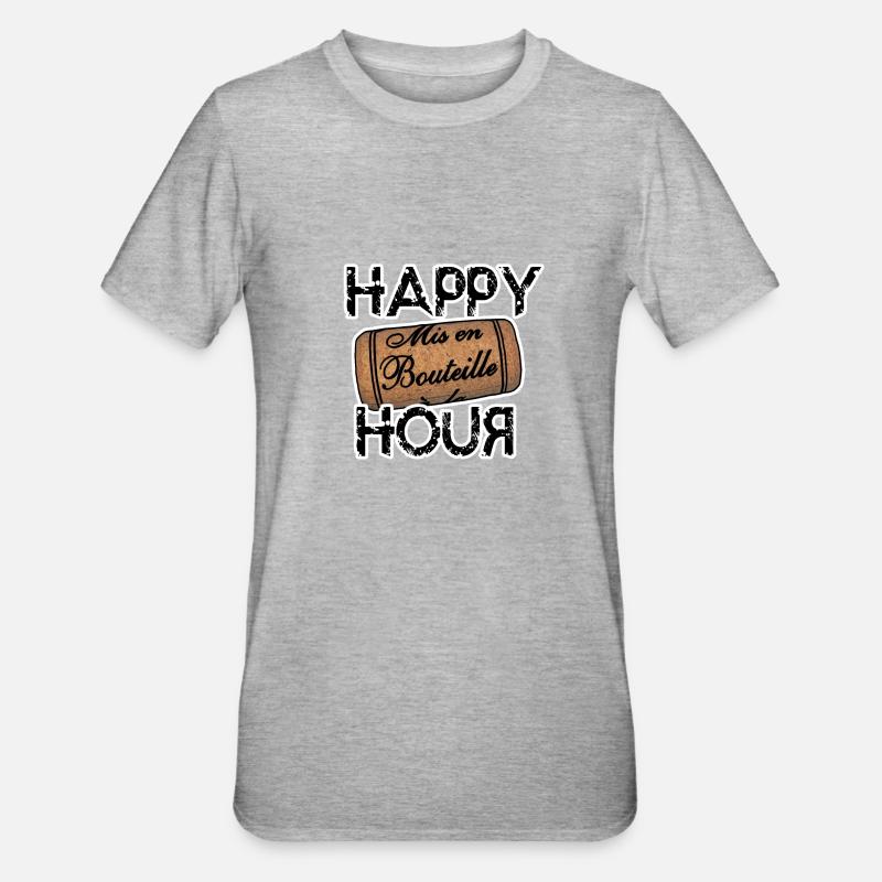 Der Aperitif-Stopper - Unisex Polycotton T-Shirt - Grau meliert