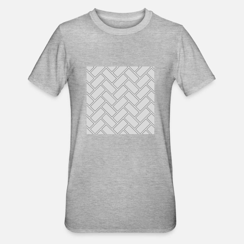 Rectangle tiles seamless pattern - Unisex Polycotton T-Shirt - heather grey